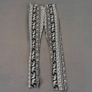 Sweet Womens Medium Boho‎ Tribal Flare Leggings Indian Elephant 23W 26.5L Y2k